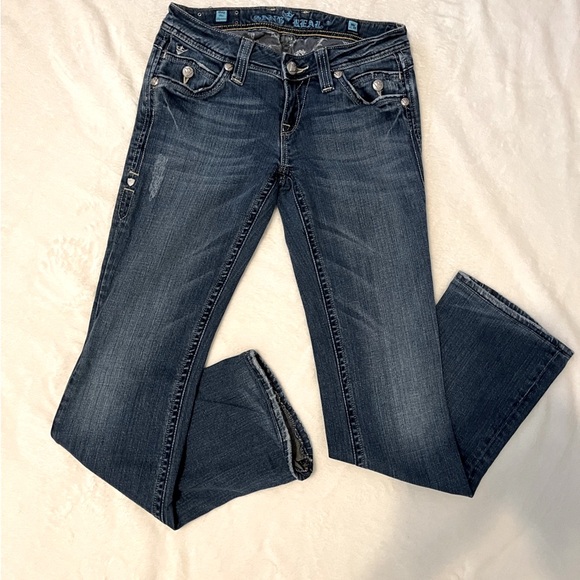 💎 Sang Real Bootcut Jeans - Size 28 - Embroidered Cross Pockets 💎 - Picture 3 of 11